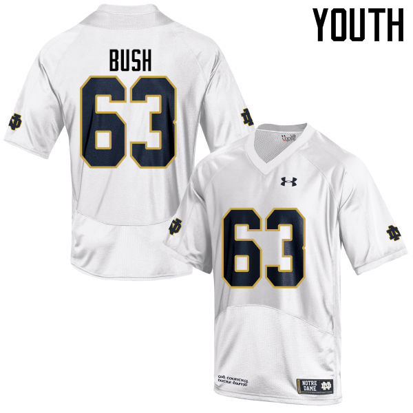 Youth NCAA Notre Dame Fighting Irish #63 Sam Bush Stitched College Under Armour Authentic White Football Jersey CB10R17TE